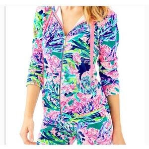 Lilly Pulitzer Larina velour velvet hoodie Jacket Size S